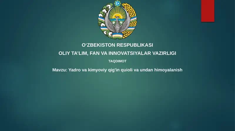 Ommaviy qirg'in qurollari va himoya choralari
