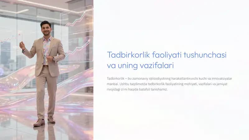 Tadbirkorlik faoliyati va uning vazifalari