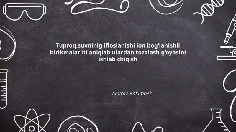 Tuproq va suvdagi ion bog‘lanishli birikmalarni aniqlash usullari