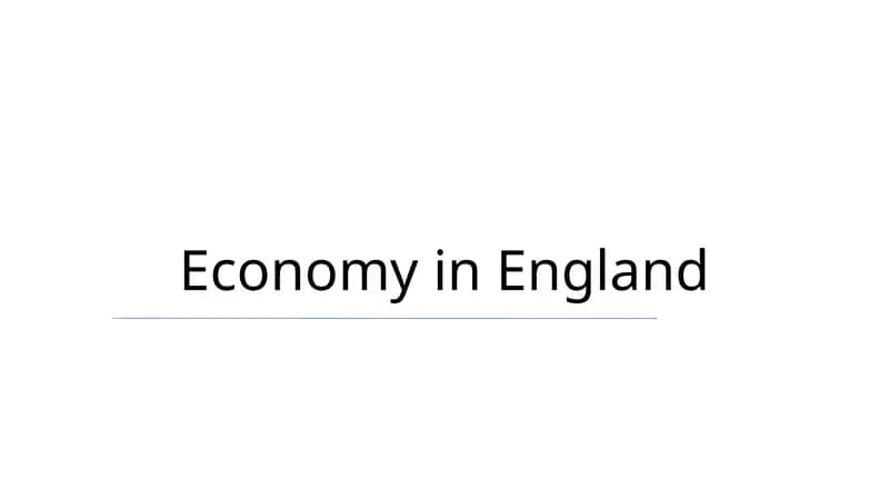 Economy in England
