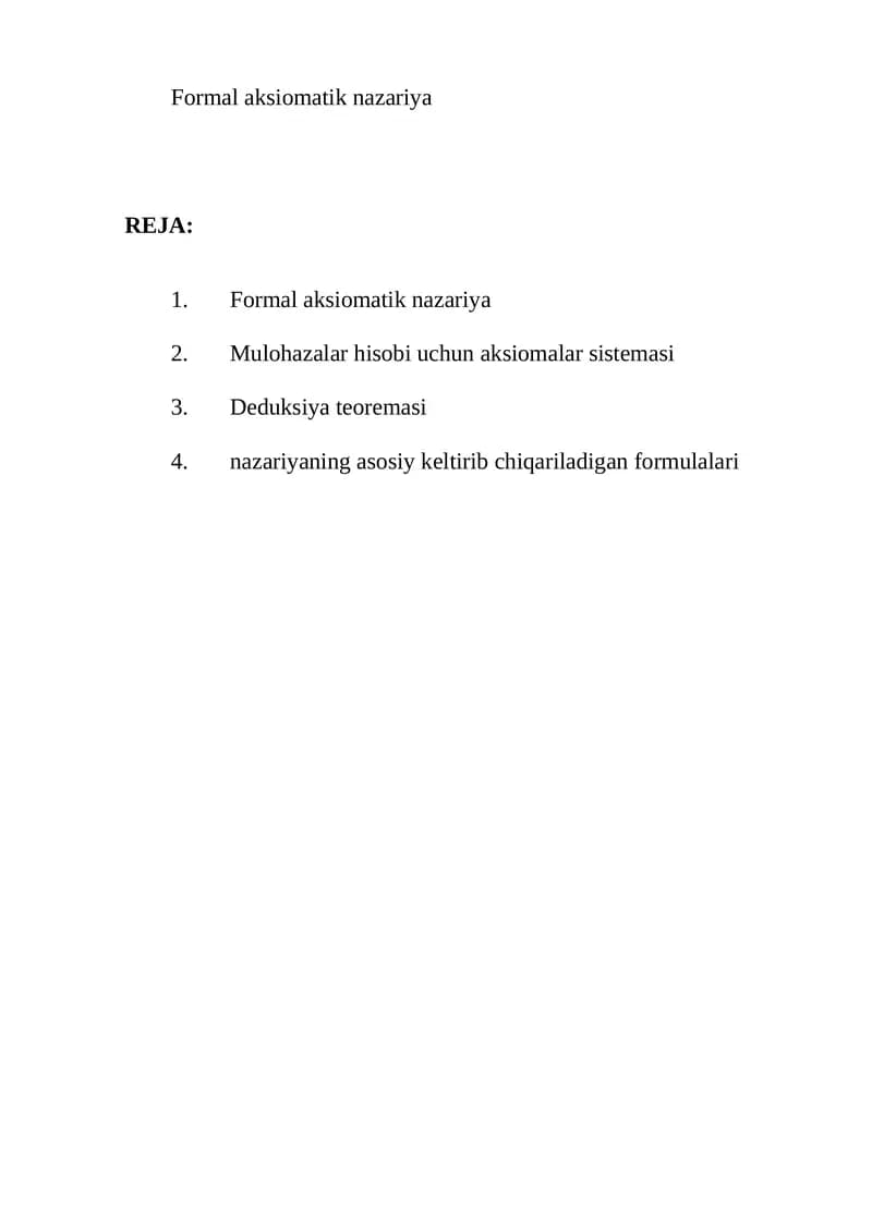 Formal aksiomatik nazariya