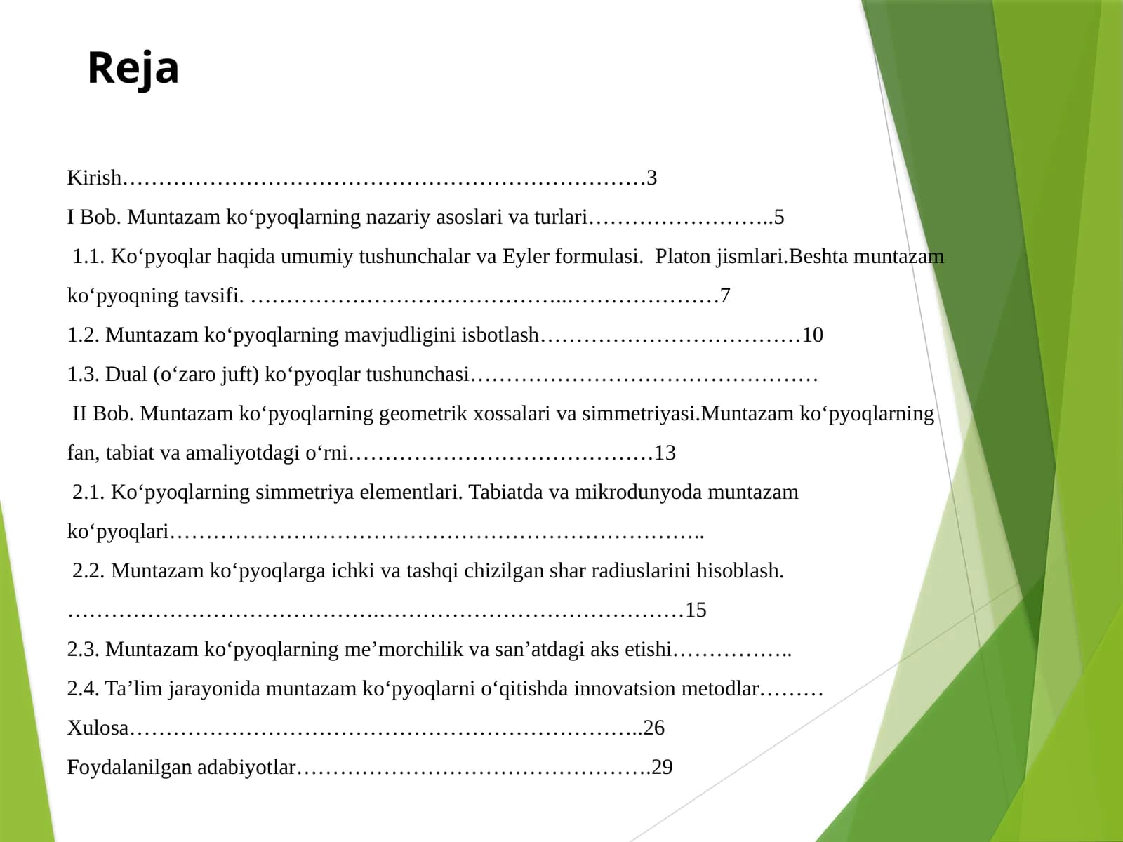 60540100 – MATEMATIKA TA’LIM YOʻNALISHI