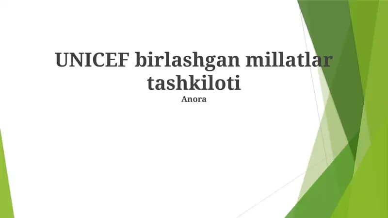 UNICEFning muvaffaqiyatlari
