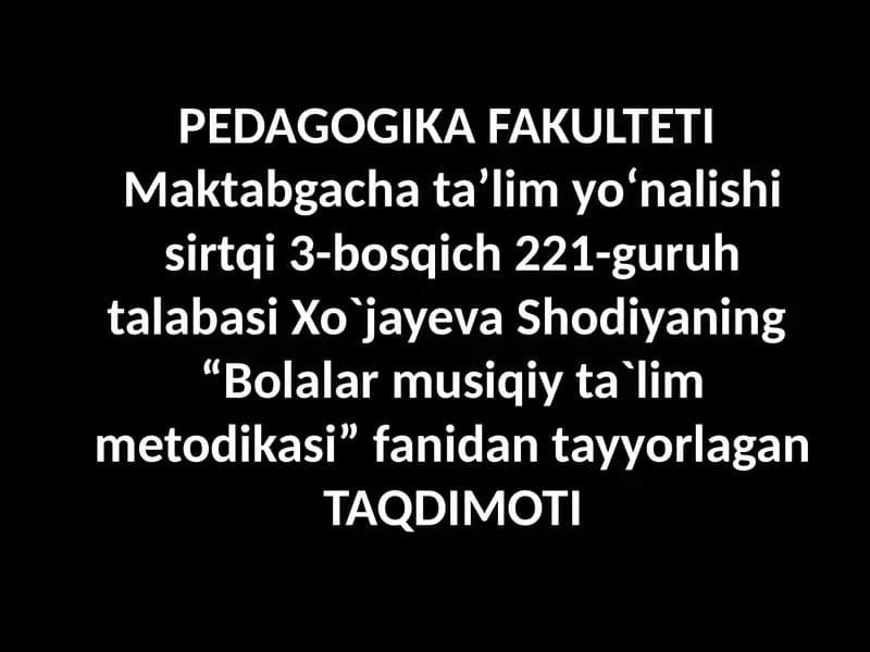 Musiqiy faoliyat turlari