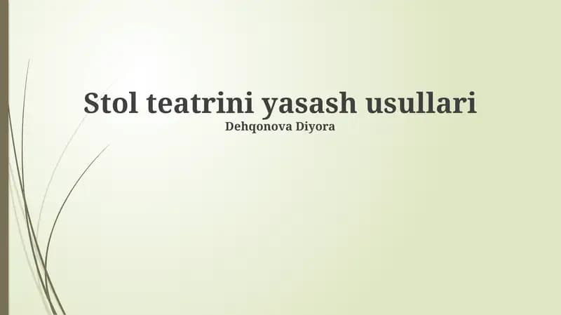 Teatr yaratish usullari