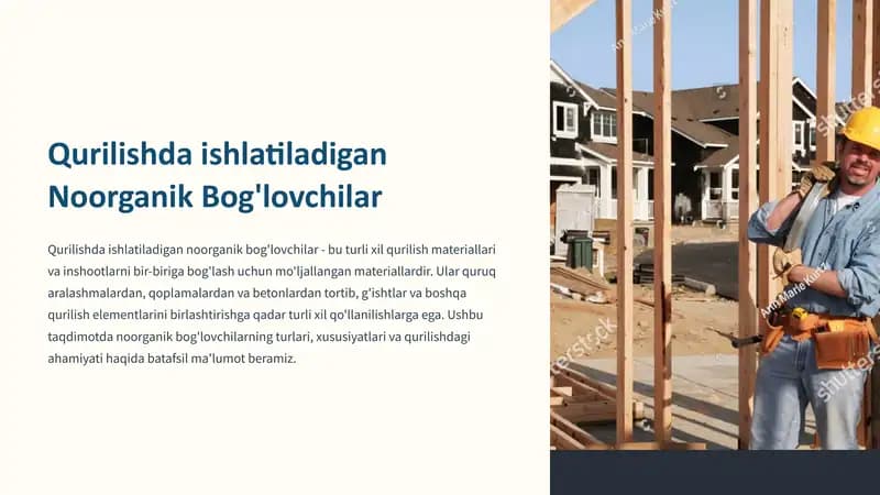 Qurilishda ishlatiladigan Noorganik Bog'lovchilar