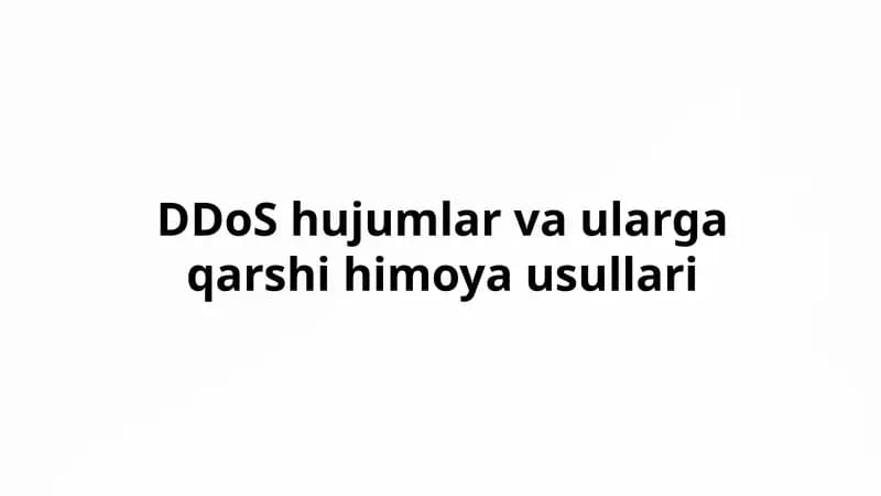 DDoS Hujumlari va Ularga Qarshi Choralar