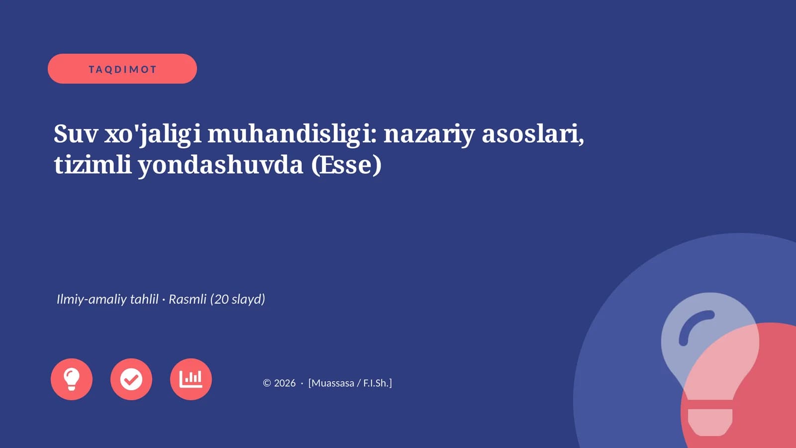 Suv xo'jaligi muhandisligi: nazariy asoslari, tizimli yondashuvda (Esse)