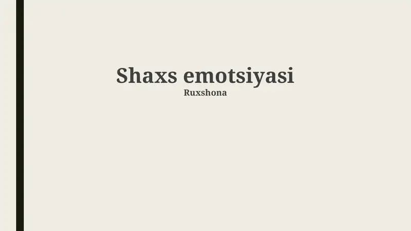 Shaxs emotsiyasi