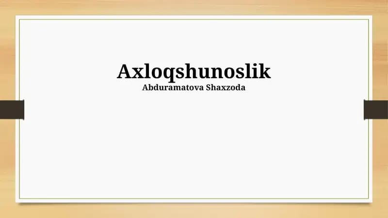 Axloqshunoslik