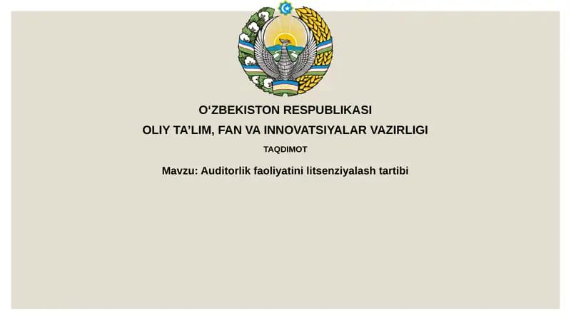 Auditorlik faoliyati litsenziyalash