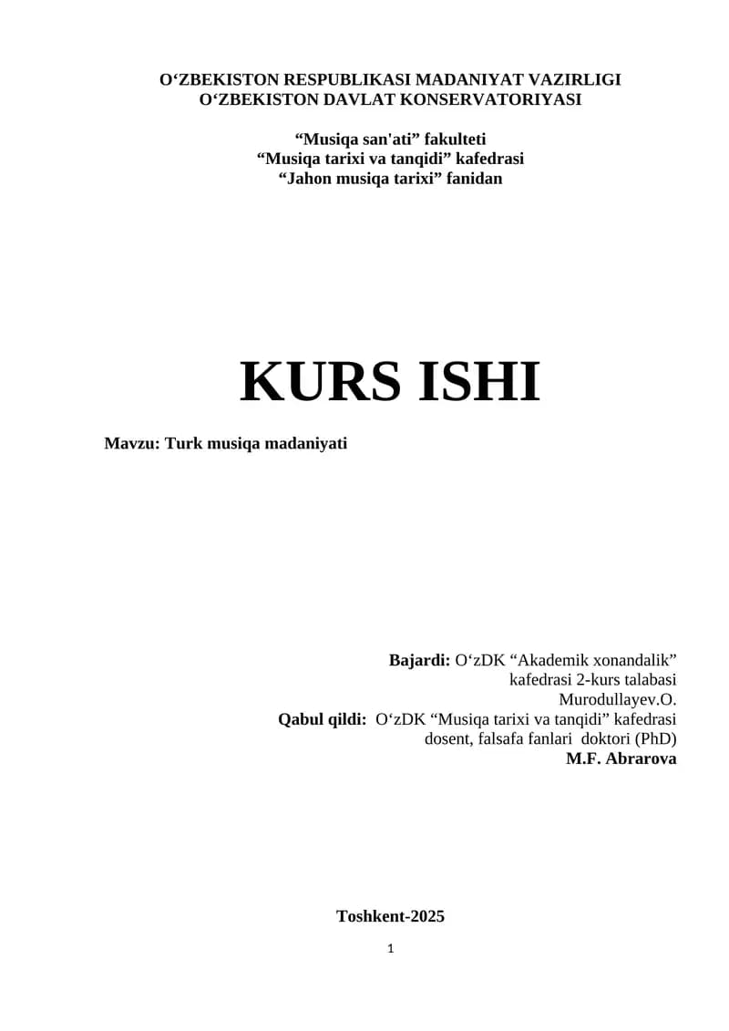 Turk musiqa madaniyati