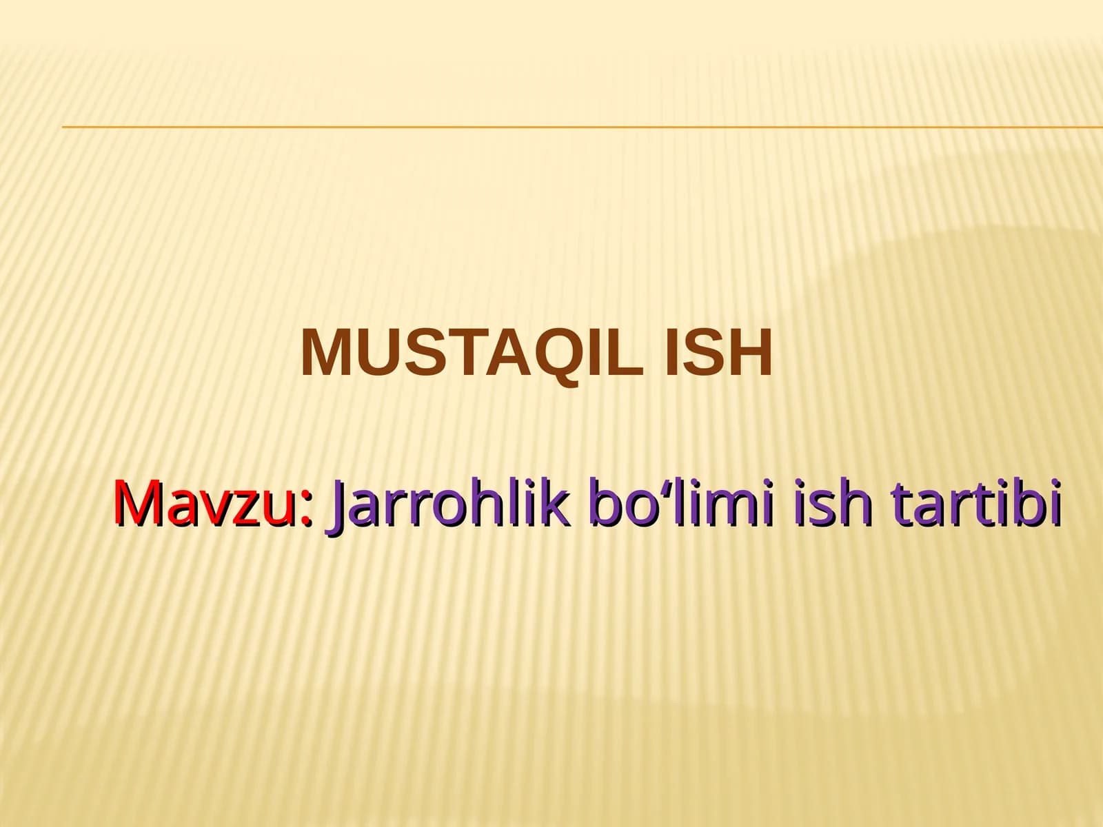 Jarrohlik boʻlimi ish tartibi