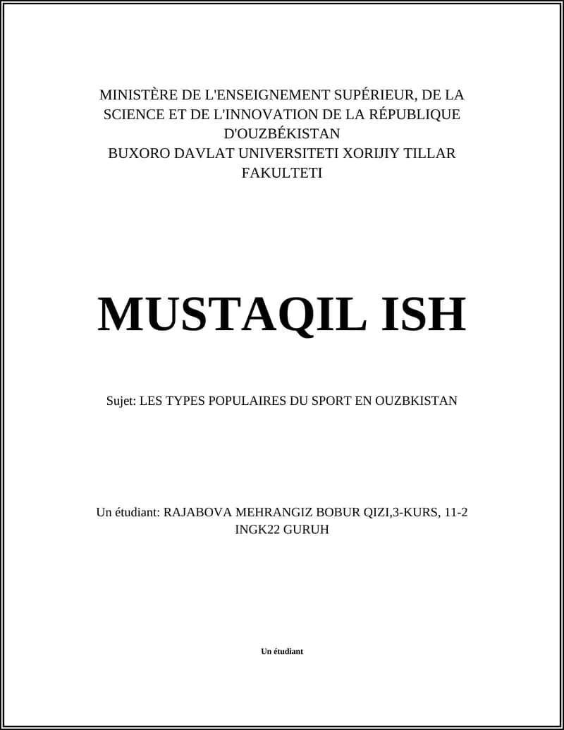 Types populaires du sport en Ouzbékistan