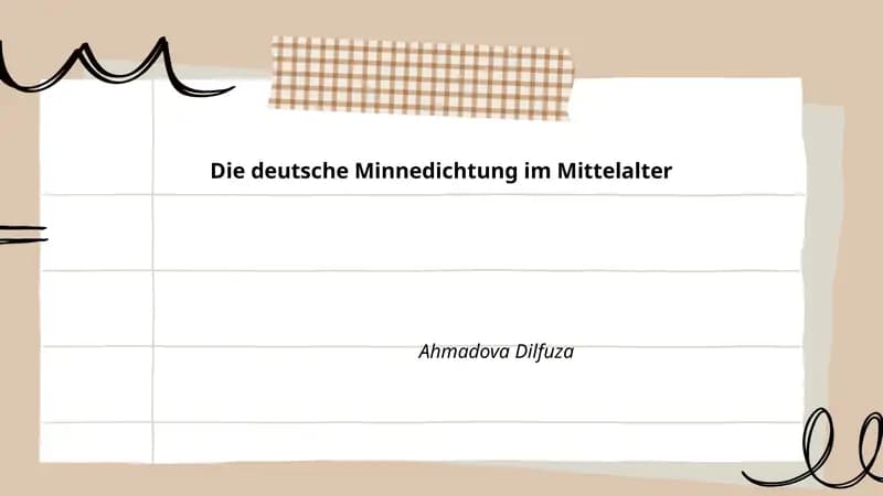 Die deutsche Minnedichtung im Mittelalter