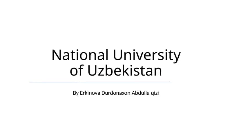National University of Uzbekistan