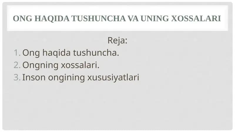 Onghaqidatushunchavauningxossalari
