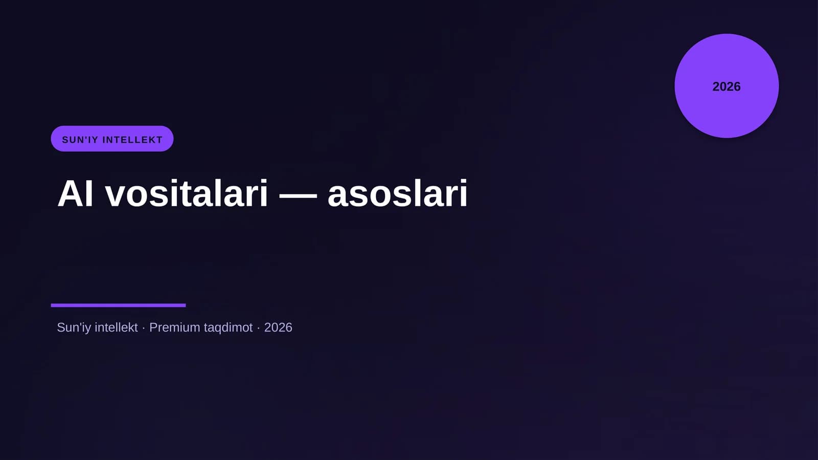 AI vositalari — asoslari