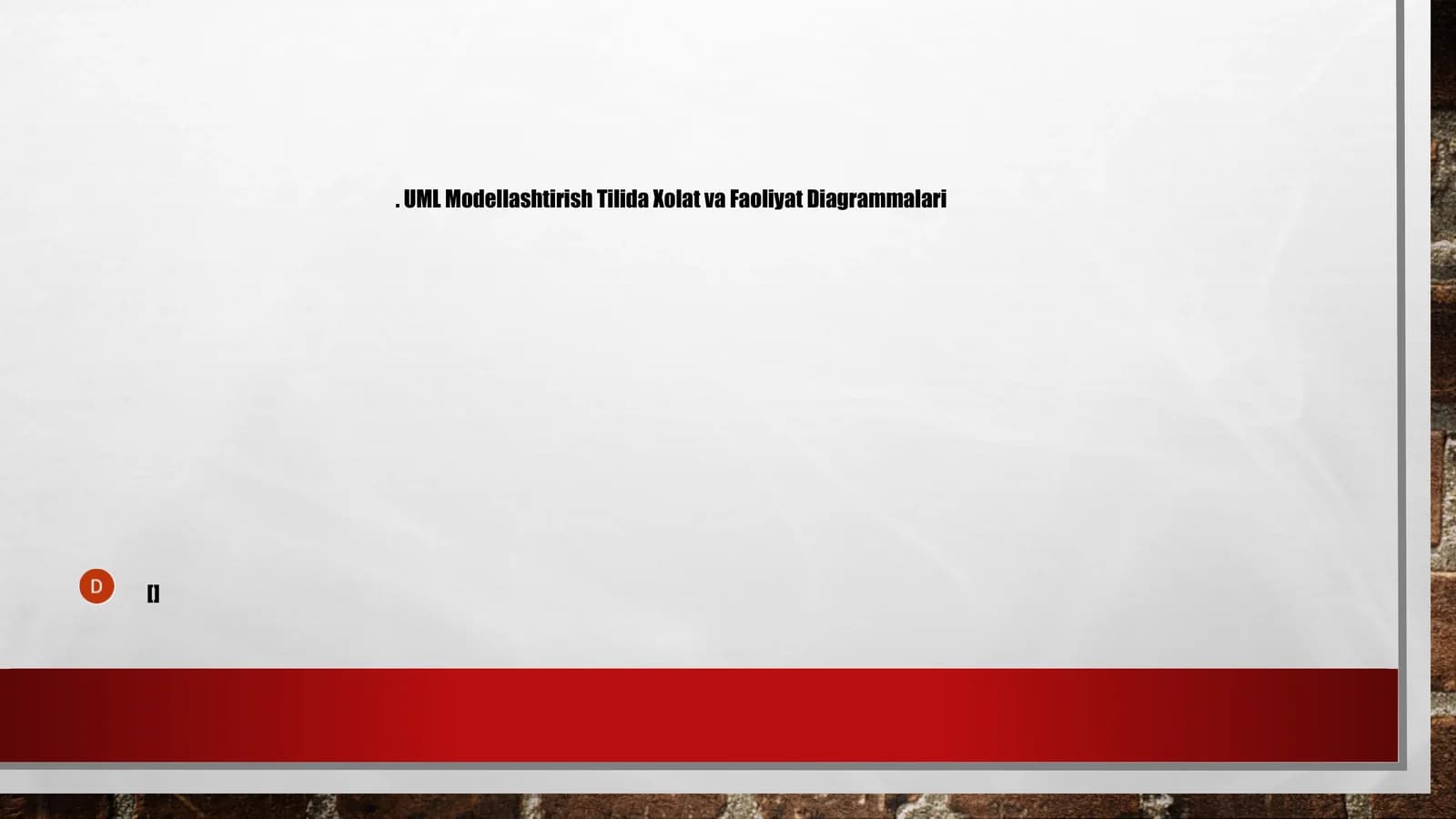 Faoliyat va xolat diagrammalari