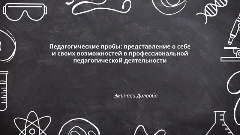 Педагогические пробы: представление о себе и своих возможностей в профессиональной педагогической деятельности