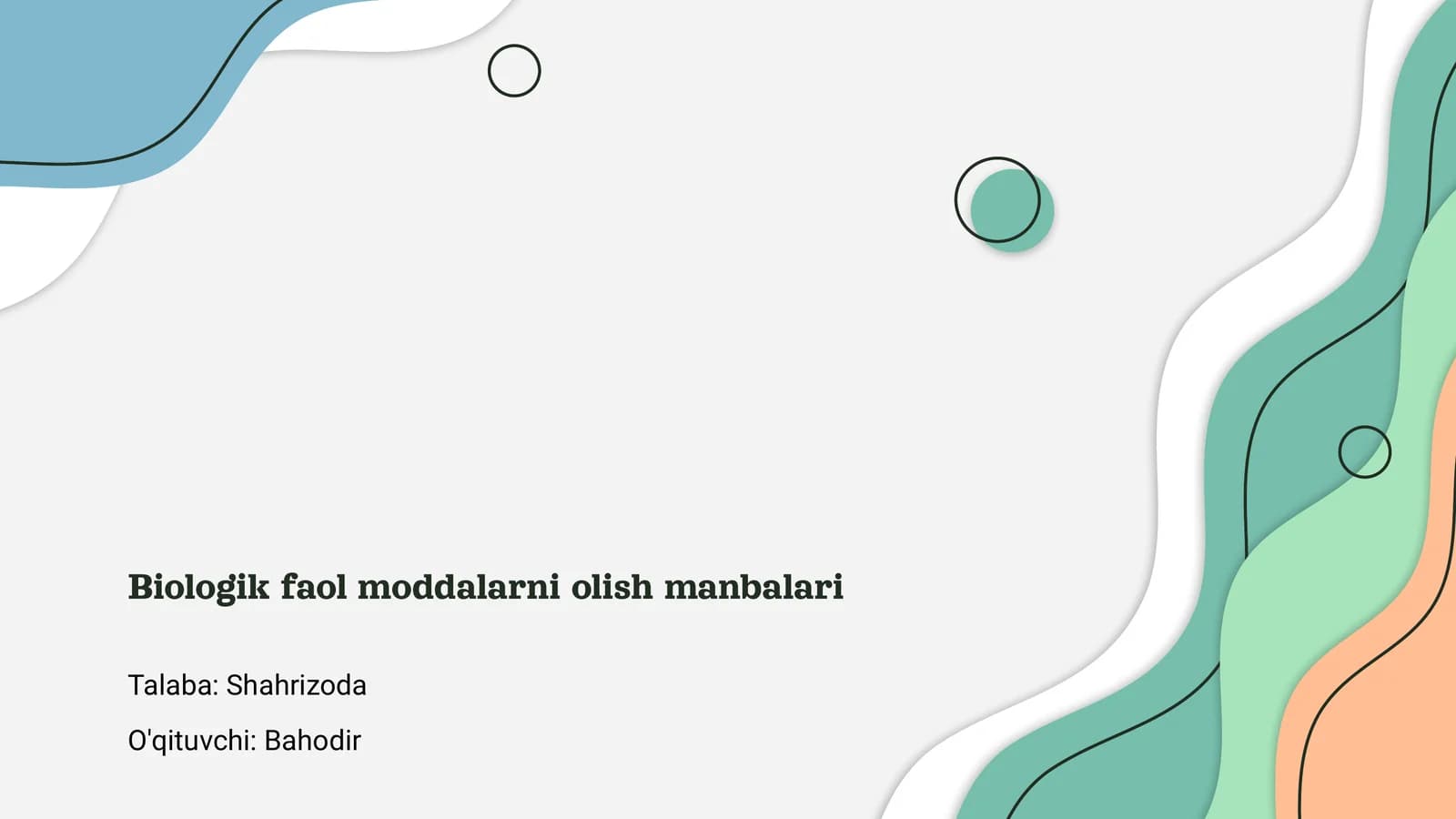 Biologik faol moddalarni olish manbalari