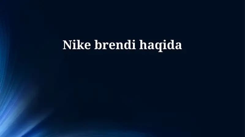 Nike brendi haqida
