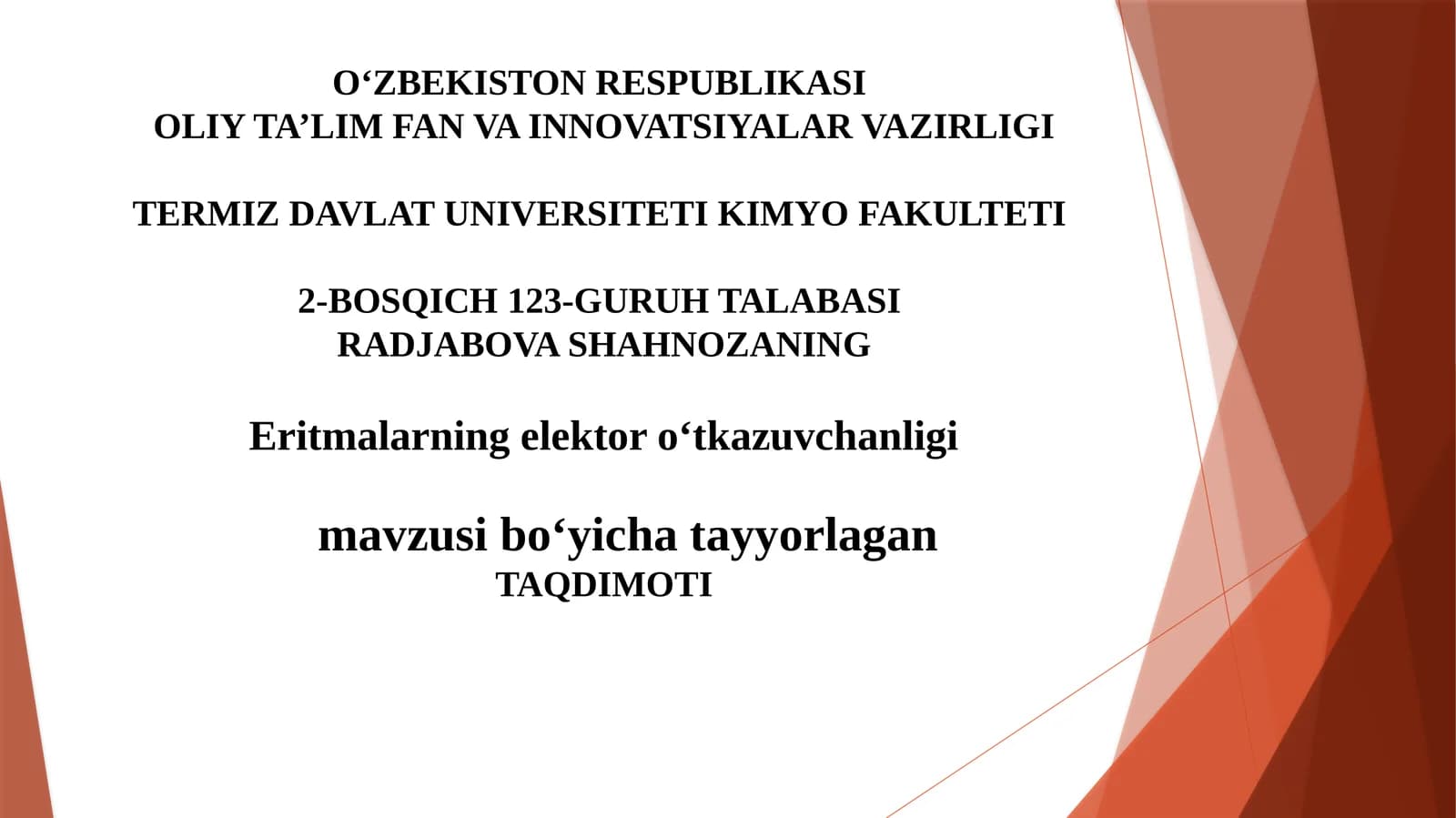 Eritmalarning elektro o‘tkazuvchanligi