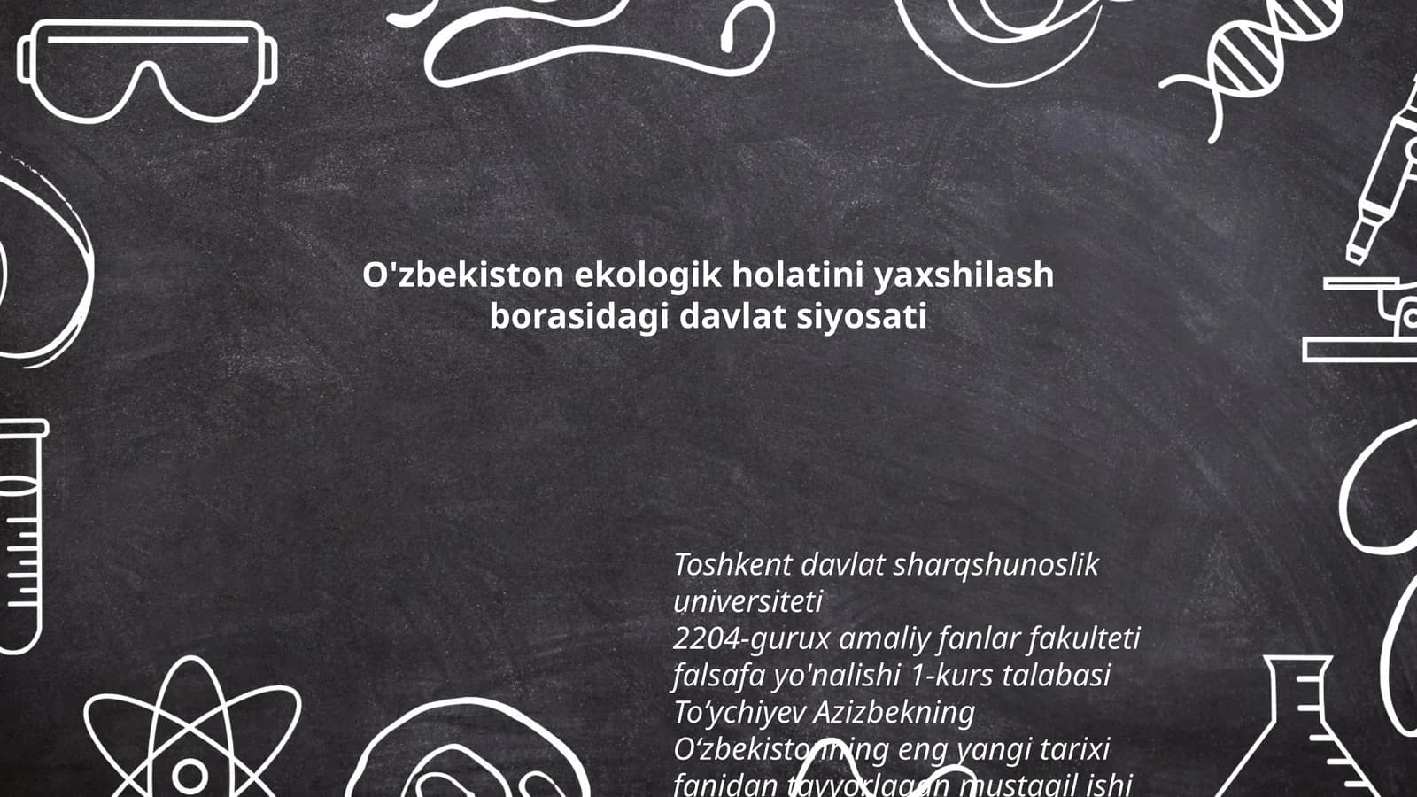 Oʻzbekistonning eng yangi tarixi fanidan tayyorlagan mustaqil ishi