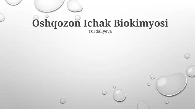 Oshqozon Ichak Biokimyosi