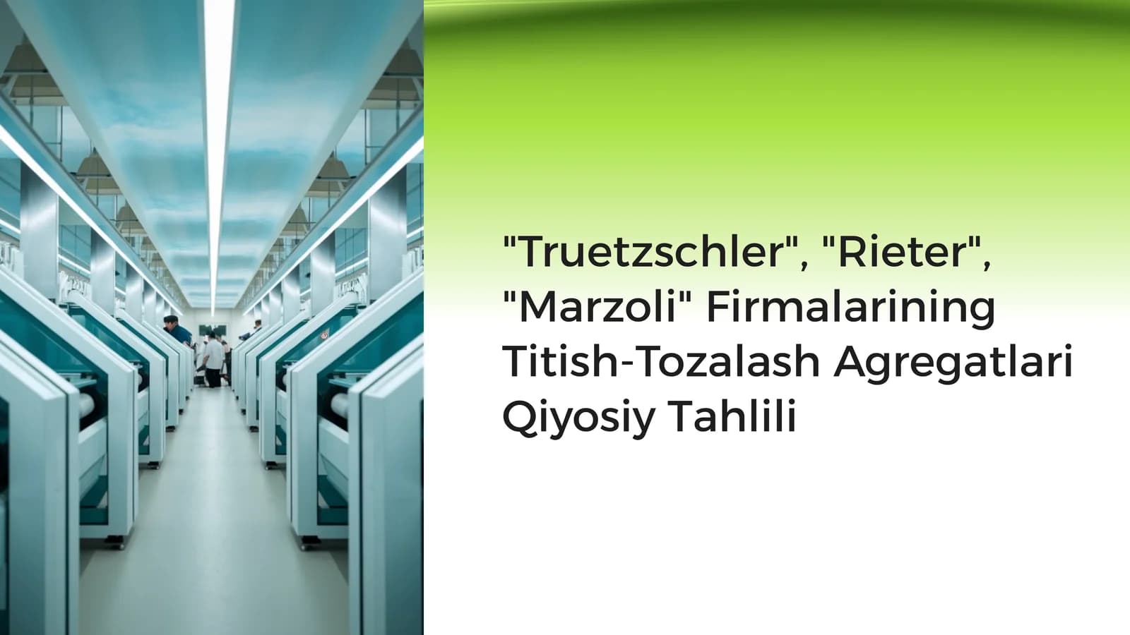 Truetzschler Titish-Tozalash Agregati
