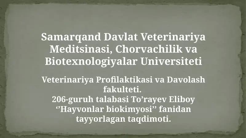 Nafas olish zanjiri. Makroenergitik birikmalarni sentezi
