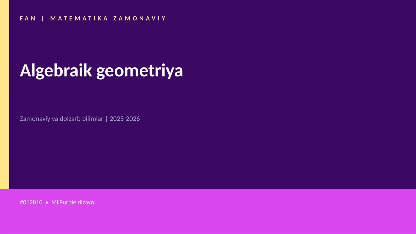 FAN | MATEMATIKA ZAMONAVIY