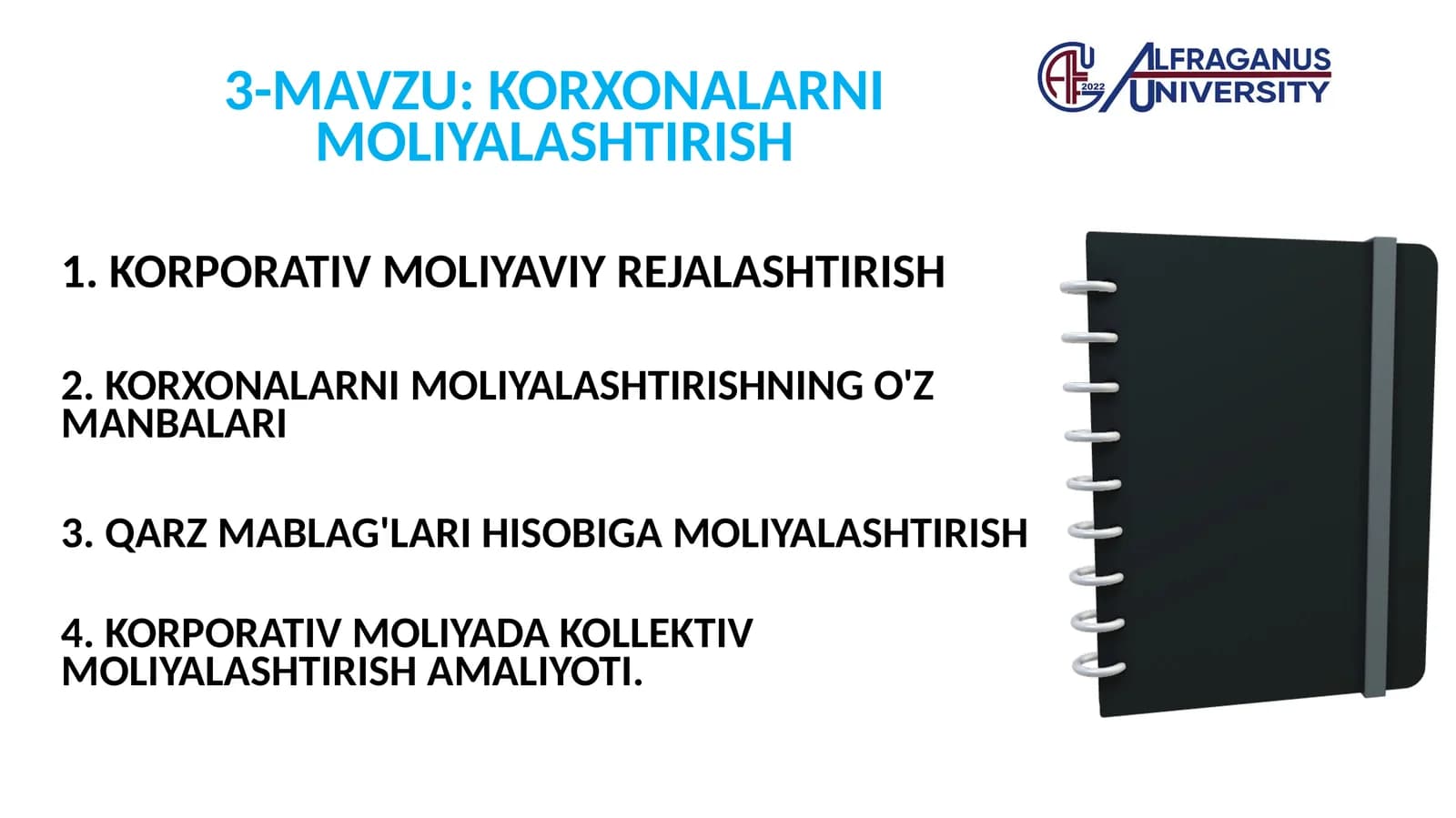 KORXONALARNI MOLIYALASHTIRISH