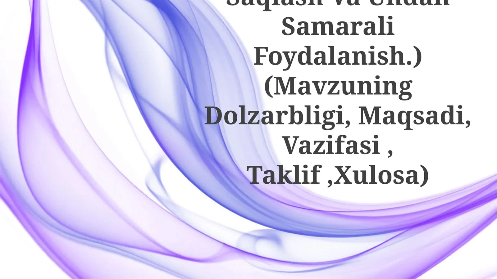 Maktab Binosini Saqlash Va Undan Samarali Foydalanish