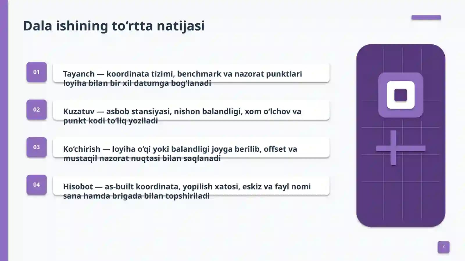 Qurilish geodeziyasi:dala ishlari 2