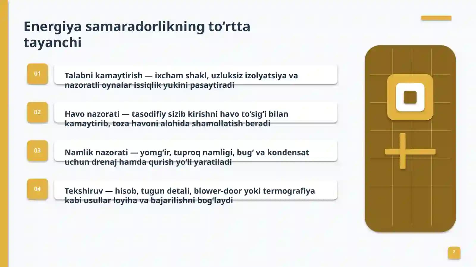 Energiya samaradoruylar dizayni 2