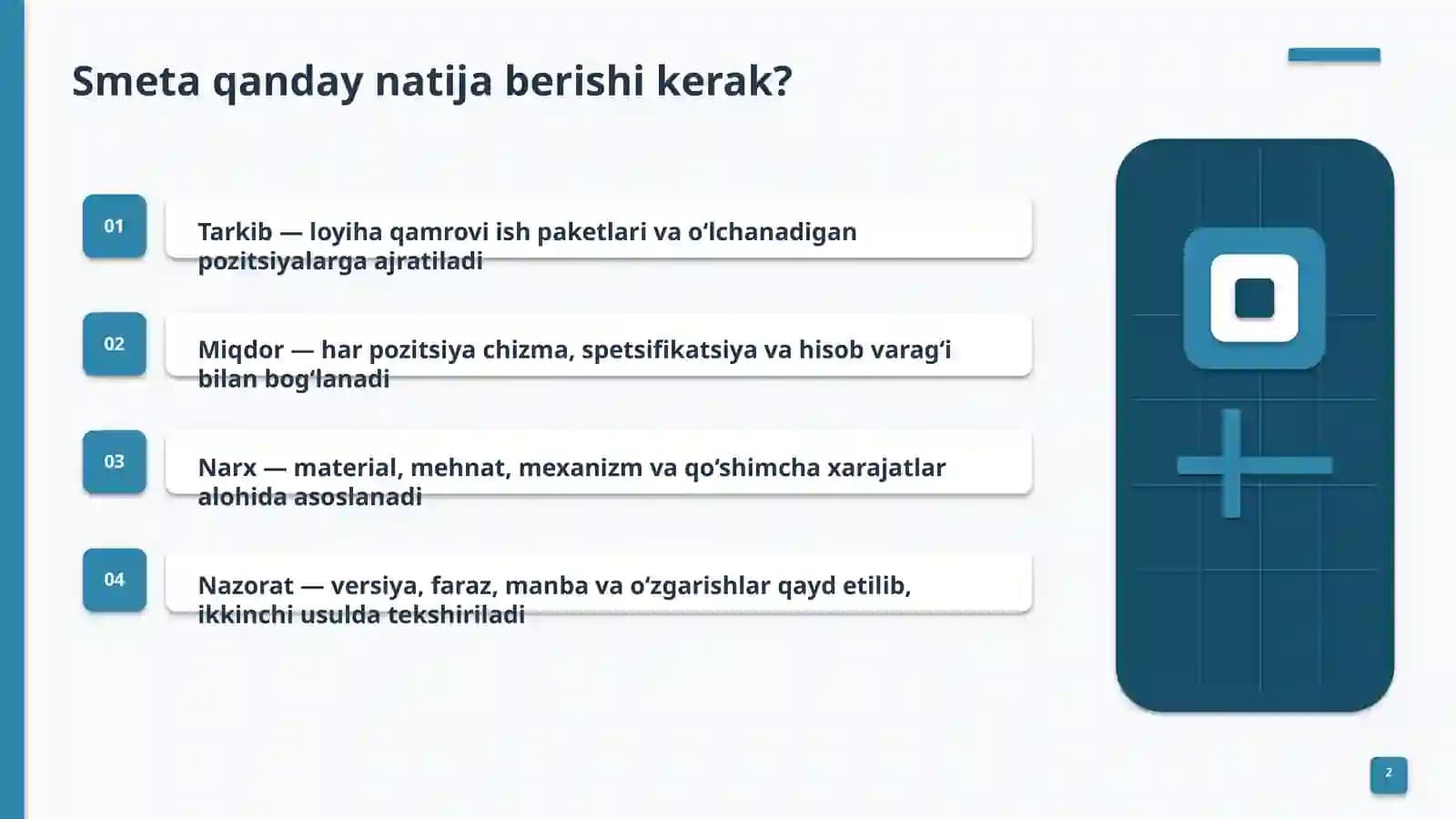 Qurilish smetasinituzish asoslari 2