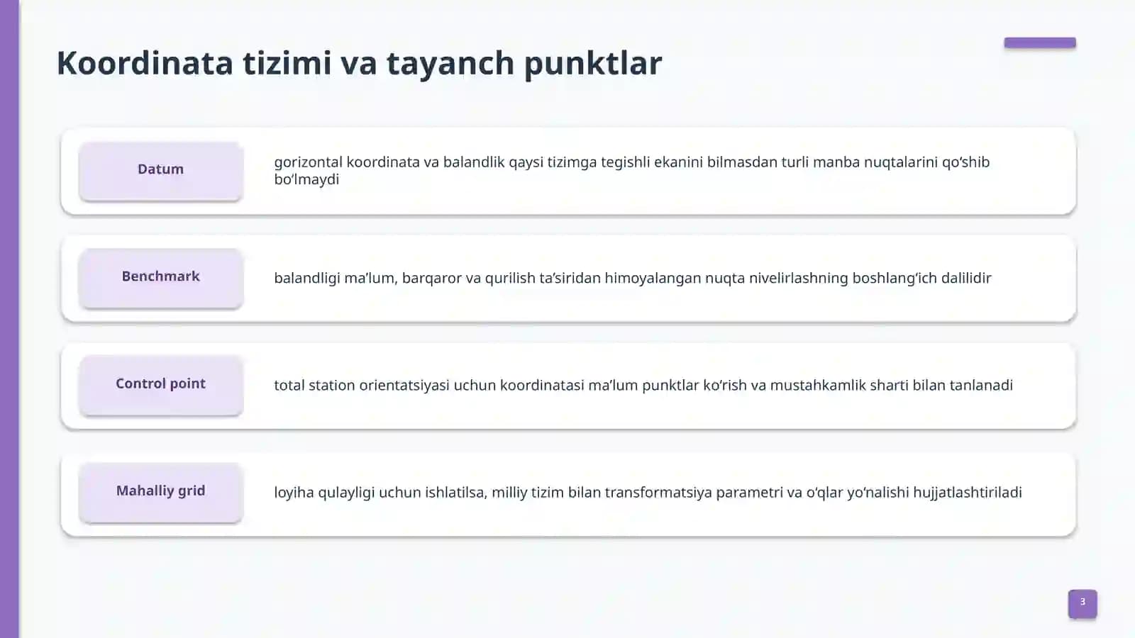 Qurilish geodeziyasi:dala ishlari 3