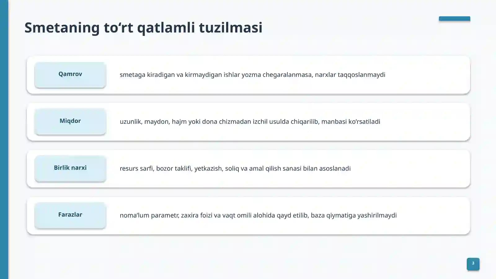 Qurilish smetasinituzish asoslari 3