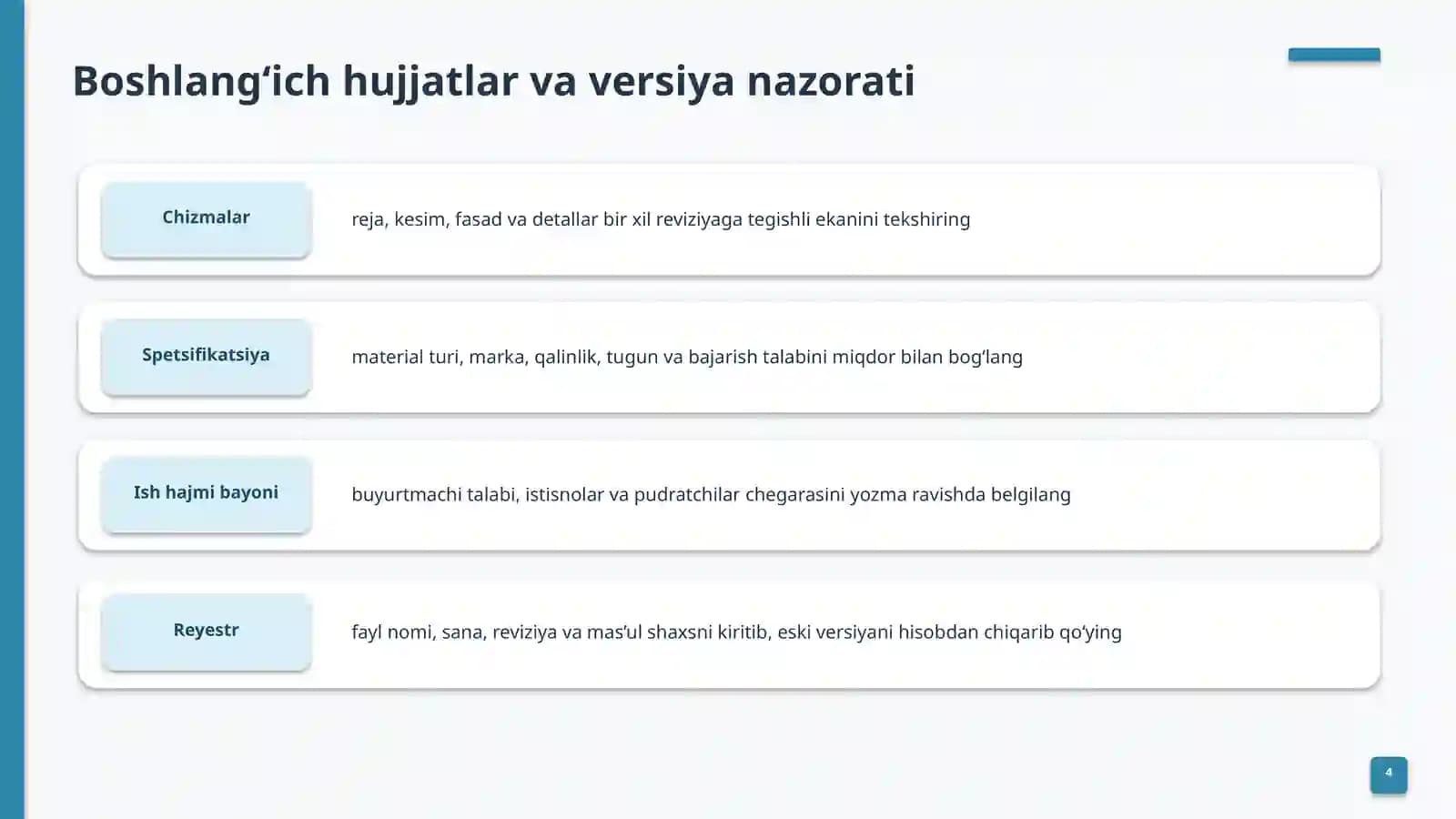 Qurilish smetasinituzish asoslari 4