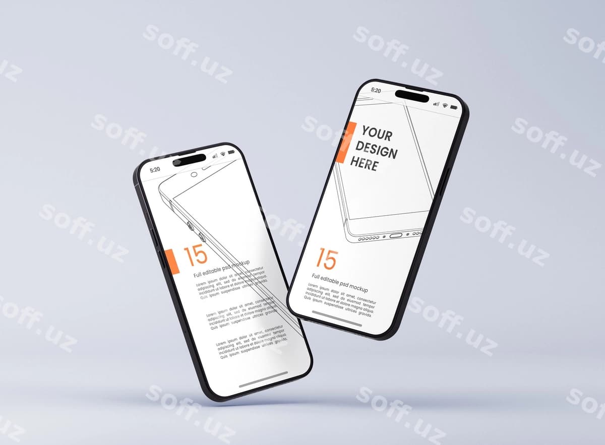 Akilli telefon ekrani namuna dizayni | Smartphone screen mockup design