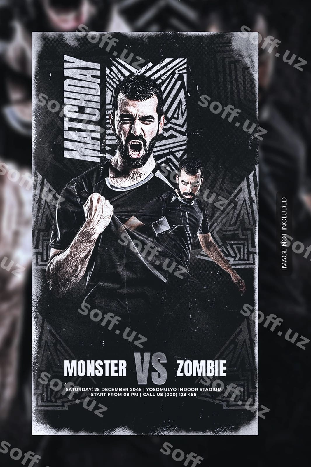 Futbol bannerining ijtimoiy tarmoqlardagi post shabloni | Soccer banner social media post template