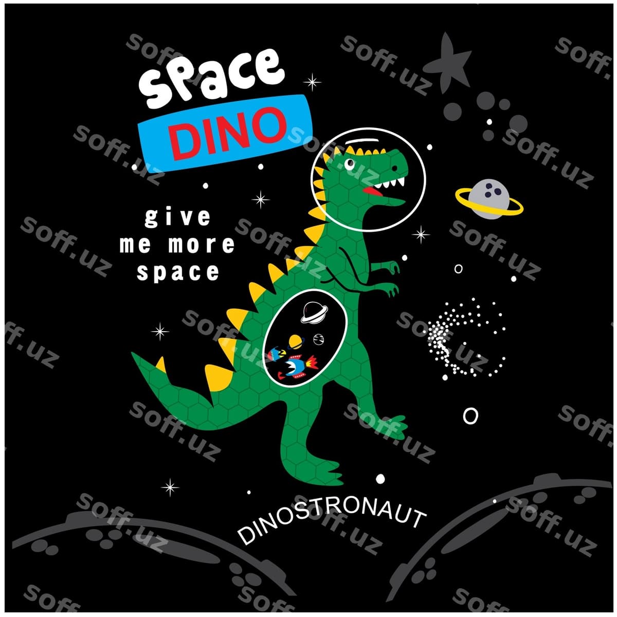 Faza dino multfil'm vektor | Space dino cartoon vector