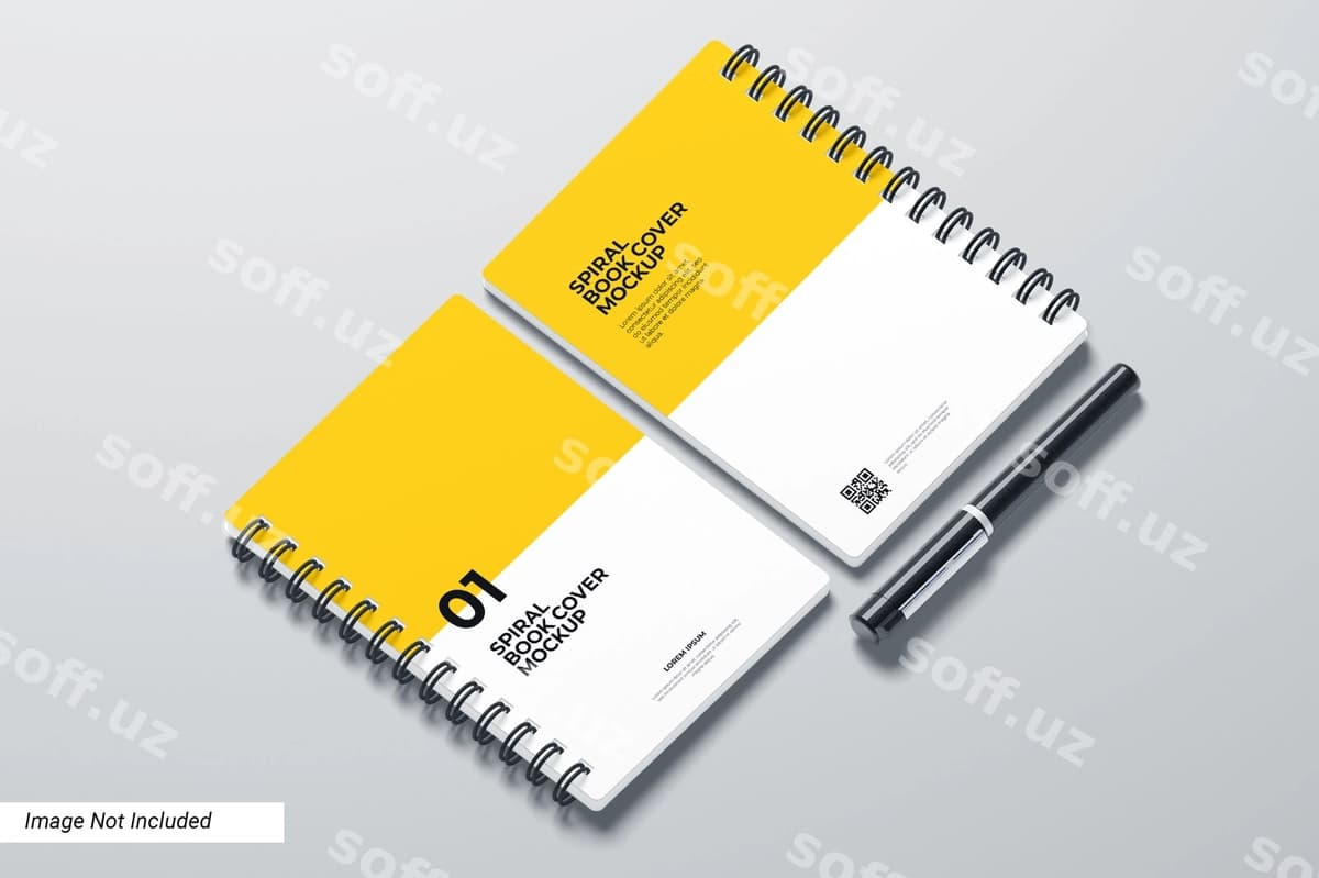 Spiral kitob muqovasi maketi | Spiral book cover mockup