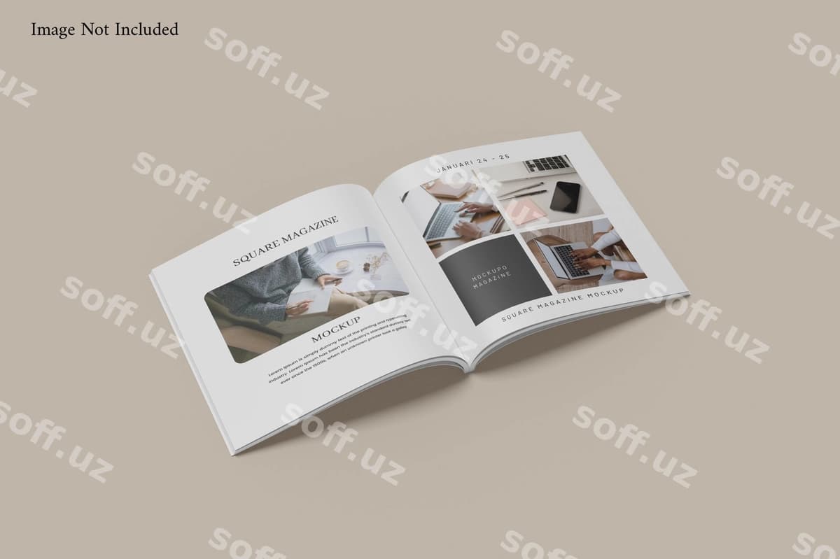 Kvadrat kitob namunasi | Square book mockup