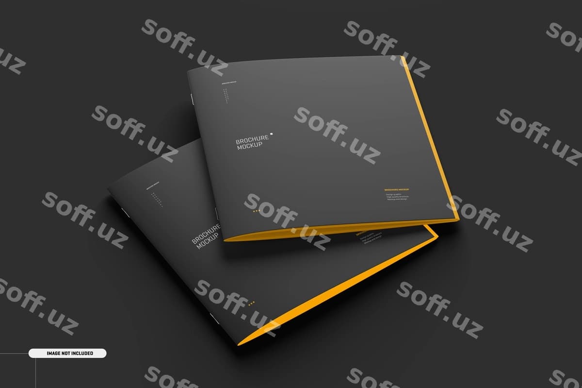Kvadrat jurnal broshyura mockup | Square magazine brochure mockup