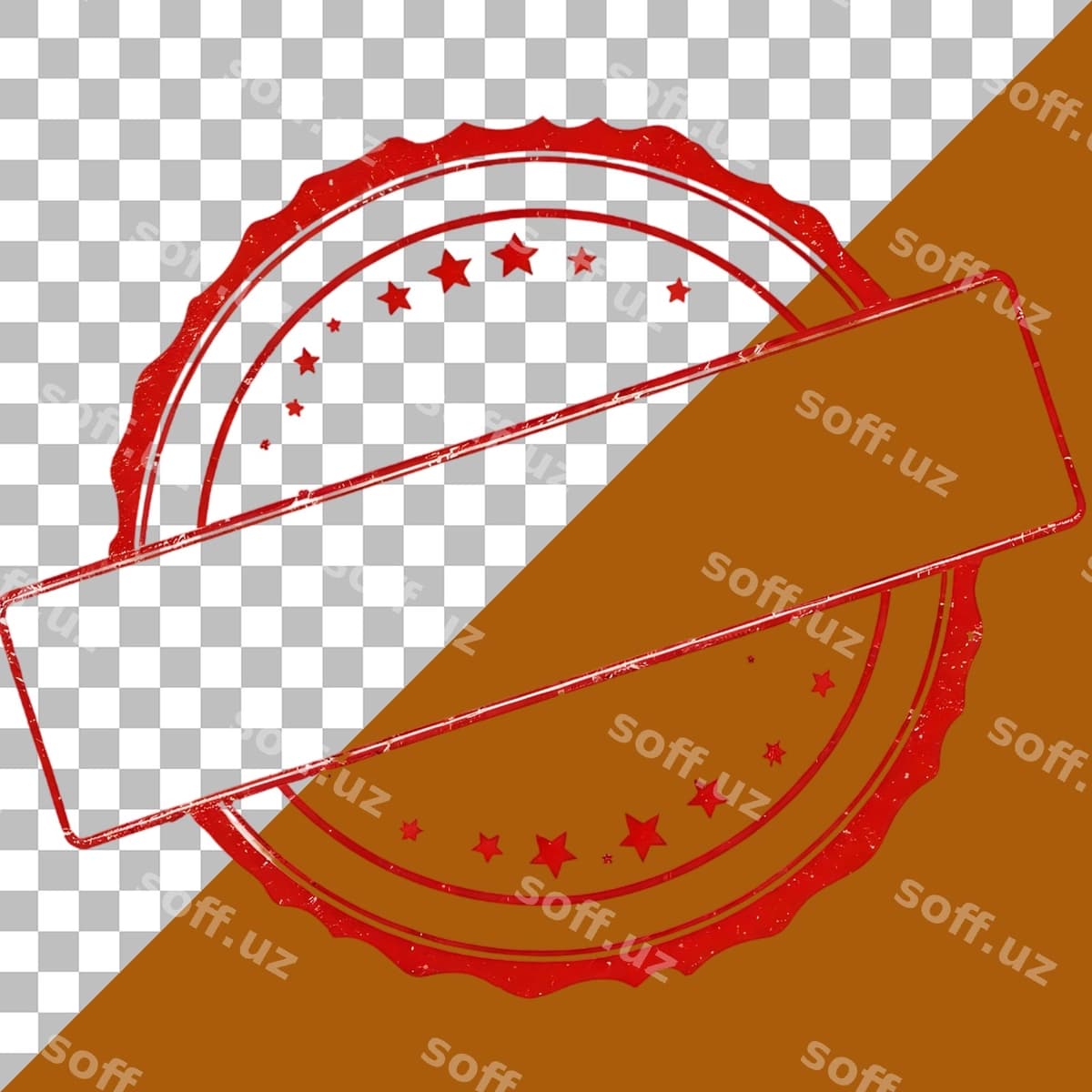 Marka ajraltirilgan shaffof fonda | Stamp isolated transparent background