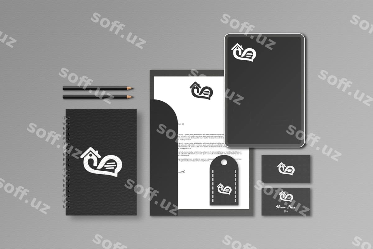 Qozonlik komplekti premium psd mockup | Stationery set premium psd mockup