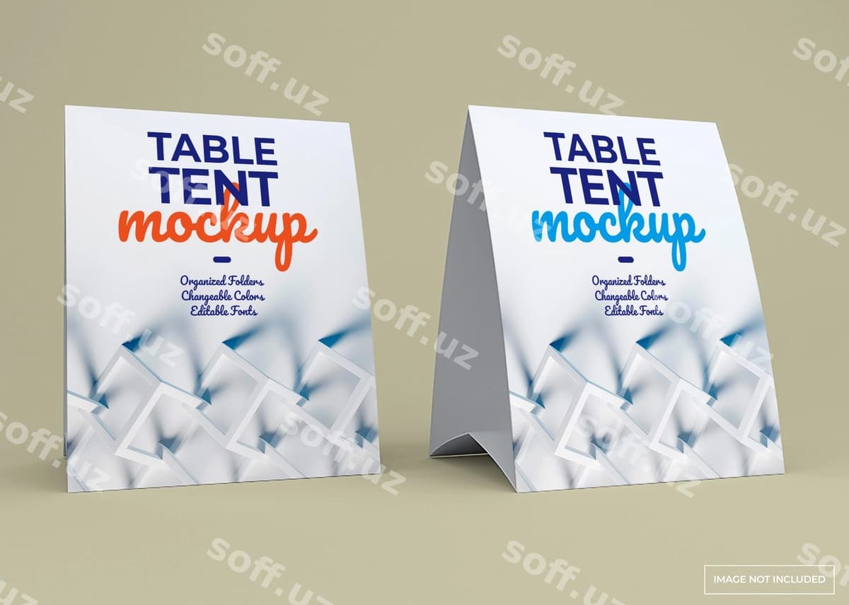 Stol chodiri stend maketi | Table tent stand mockup