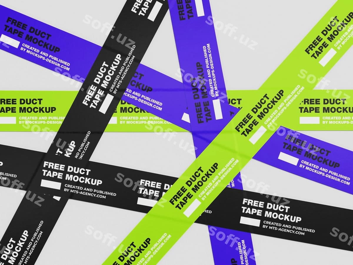Kanat lenti namunalari psd | Tape duct mockups psd